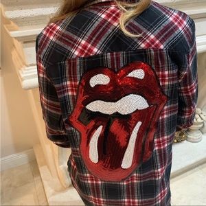 COPY - Rolling Stones Flannel Button up shirt new